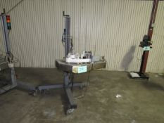 Markem CE Label Printer, Label Applicator used for labeling boxes, on Tripod Base with Casters. Free