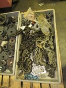 One lot assortment of chains and sprockets-- (LOCATED IN IOWA, RIGGING INCLUDED IN SALE PRICE) --