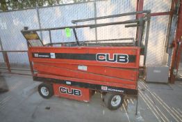 Cub Scissor Lift, M/N CS-1433, S/N HK 77911, with 14' Lifting Capacity, 24 Volt Battery