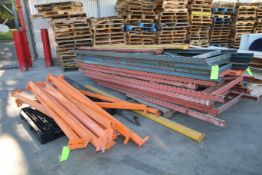 Sections of Pallet Racking, Including (10) 10' Uprights with (3) Pallets of Assorted Cross Bars