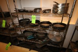 Assorted S/S Pans on 4-Shelves, Includes 14