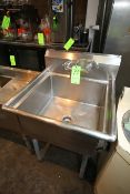S/S Single Bowl Sink, Overall Dims.: 28