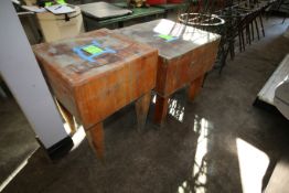 Butcher Block Tables, (1) 2' x 2' and (1) 30-1/2