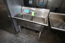 S/S Double Bowl Sink, Overall Dims.: 41-1/2