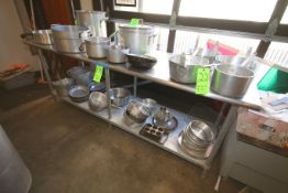 S/S Table with S/S Bottom Shelf, Aprox. 8' L xx 30