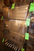 Plastic Totes on 3-Shelves, Assorted Sizes
