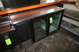 True Double-Door Horizontal Bar Refrigerator, with Glass Doors, S/S Top
