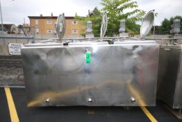 3 - Compartment @ 300 Gal. S/S Flavor Tank, with Agitators, Drive Motors, Spray Balls, Top Mounted