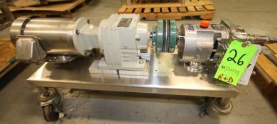 Fristam Positive Displacement Pump, Model 58S, SN 0601713, with Jacketed Head, 1.5 Clamp Type