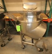 Aprox. 50 Gal. Off-Set S/S Kettle, with Agitator Shaft, Agitator Mounting Bracket, Removable Lid, On