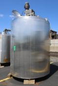 Cherry Burrell 2,200 Gal. Dome Top S/S Processor,S/N E-397-89, with Bottom & Side Sweep Agitator