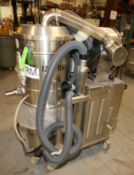 CFM Portable S/S Industrial Vacuum, Model 3307 AXXX, SN 08AB824, 440V 3 Phase with Hose (W440)