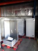 Lot of Office Equipment (In Warehouse) Includes 5 Desks, 2 + 4 Drawer File Cabinet, (1) 4 Drawer