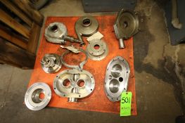 Lot of Assorted Pump Parts Including New Waukesha Relief Cover, U-130 Waukesha Pump Body, Back