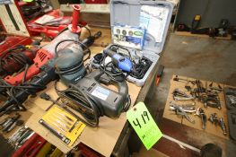 Lot with Dremel Rotary Tool, Westward Sabre Saw, Westward Engraver, and Black & Decker Palm Sander