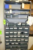 Lot of (5) Shelving Units in Room: Includes Multi Shelf Parts Bin and (4) Standard Metal Shelves