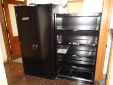 Fixtures in Hallway: Includes 2 Door Metal Cabinet, Metal shelf, 4 Drawer File Cabinet, and 2