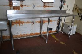 S/S Table with Back Splash 97.5