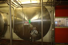 Crepaco 8,000 Gal. S/S Horizontal Jacketed Tank with S/S Front Head and Vertical Agitation: 9'6