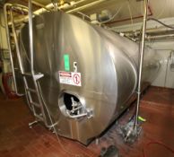 Mueller 5,000 Gal. S/S Oval Horizontal Jacketed Tank with S/S Exterior, 2- Top Vertical, 20