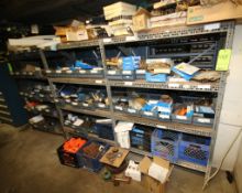(3) Shelf Units and (1) Parts Bin with Contents Including over 50 Assorted Chain Sprockets,