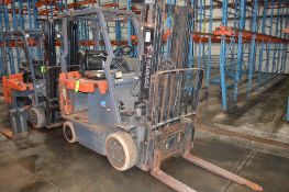 Toyota Triple Mast Electric Ride Type Forklift: Model 7FB0U20 Uses 48 Volt Type EO Battery; No