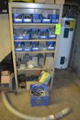 Shelf and Contents Including Large Conduit Elbow, and (10) Plus Bins of Electrical Conduit