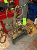 Set of Oxygen and Acetylene Gauges with Cart