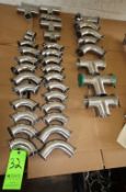 Pieces of S/S Tri Clamp Elbows and Tees Including (22) 2