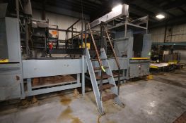 Steel Platform with (6) Stairs from Floor and Dual Stairs to Top of Palletizers 23' Long x 8' Wide x