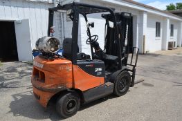 Doosan 5,000lb Cushion Tire Forklift: LP Gas Powered, 3 Stage Mast; Model G25P-5 S/N ML-01-1353;