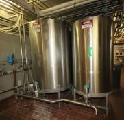 Sani-Matic Pasteurized Product 2 Tank CIP System; 800 Gal. Caustic Tank; 58