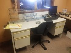 Contents of Shipping Office: Includes 2 Desks,Computer Monitor, HP Printer, File Cabinets, etc.