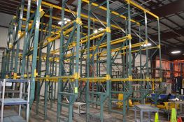 Lot of Drive Through Pallet Racking: 4 Bays of 3 Pallet High x 7 Pallets Deep and 1 Bay 4 Pallets