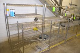 Metro Wire Shelf Units: (2) 4' Long x 5' High, (2) 3' Long x 43