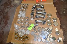 Lot of Assorted S/S Bevel Seat Nuts, Elbows, and Caps, Includes (34) S/S Nuts, (55) Caps, and (5)