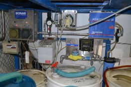 Lot with Milton Roy Metering Pump, (4) Wilden Plastic Diaphram Pumps and ECO Lab Positronic IV