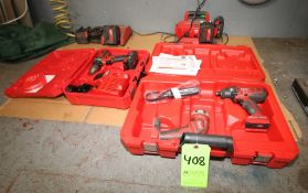 Lot of Milwaukee 18 Volt Battery Tools; Includes (1) Drill, (1) Impact Driver, (6) Batteries, (18)