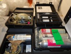 Lot of Ammonia Leak Detect Systems with Gas Bottles & Cases