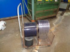 Lot with (2) Rolls of New Strip Door Material on Cart