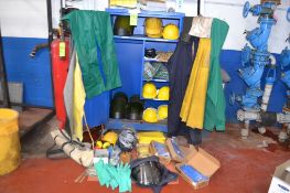 Large Lot of Safety Equipment; Includes Hard Hats, Boots, Aprons, Face Shields & Misc.