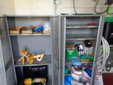 Metal Cabinets with Wire Mesh Fronts (No Contents)