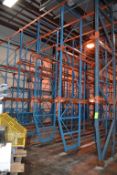 (9) Bays of Drive Through Pallet Racking: 3 Pallets High x 8 Pallets Deep