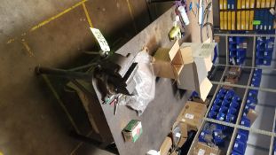 8 ft x 4 ft x 3 ft H Steel Workbench with Colombian Vise & Pipe Vise