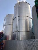 Aprox. 22,000 Gal. S/S Silo with Bottom Side Access Door, Level Sensor & Valve, (Aprox. Overall