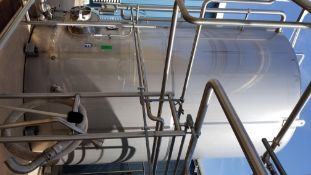 Feldmeier 12,500 Gal. S/S Silo, S/N SA18599-B, with Bottom Side Access Door, Level Sensor, Valve, (