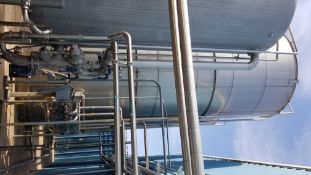 Aprox. 22,000 Gal. S/S Silo with Bottom Side Access Door, Level Sensor & Valve, (Aprox. Overall