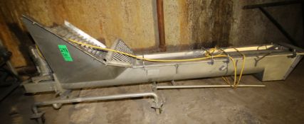 11 ft L S/S Inclined Portable S/S Auger Conveyor System, with 12