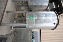 ~500 Gal Vertical Single Wall S/S Tank with Hinged Lid, S/S Legs, Rosemont Level Sensor with