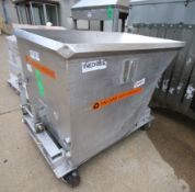 All S/S Portable Dump Hopper 3 ft W x 55